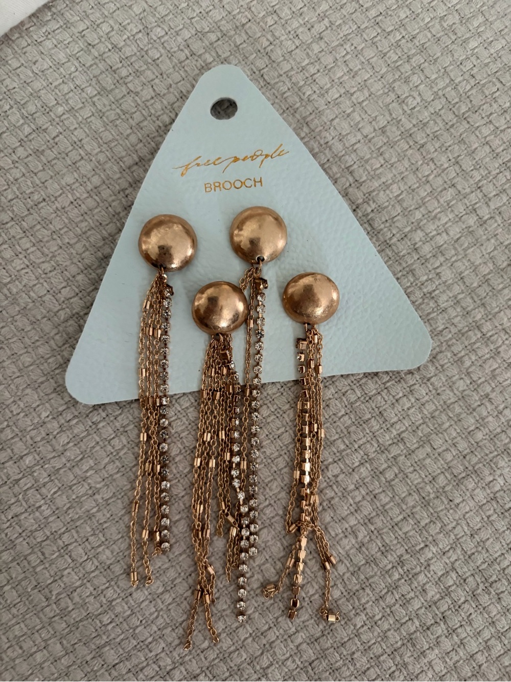 Free People Gold Tassel Drop Brooch Set